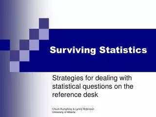 Surviving Statistics