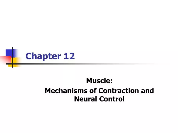 muscle mechanisms of contraction and neural control