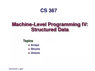 machine level programming iv structured data