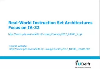 Real-World Instruction Set Architectures Focus on IA-32