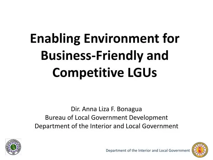 enabling environment for business friendly and competitive lgus