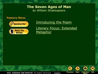 The Seven Ages of Man by William Shakespeare