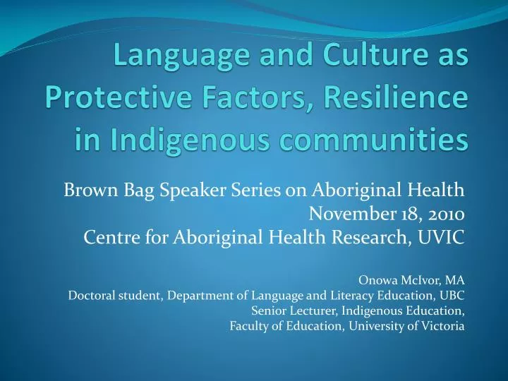 language and culture as protective factors resilience in indigenous communities