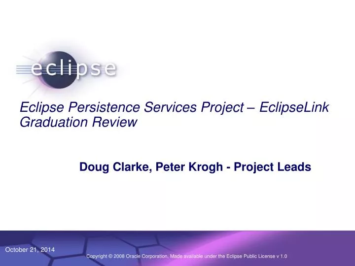 eclipse persistence services project eclipselink graduation review