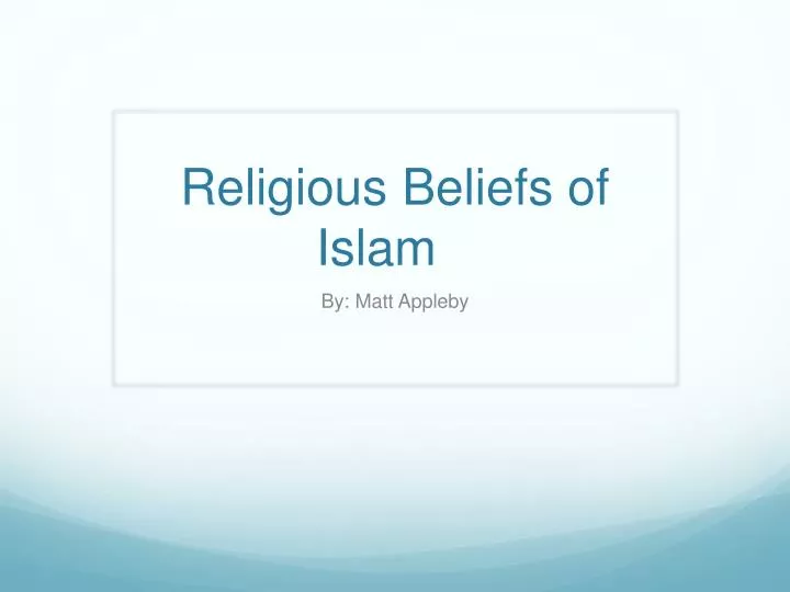 religious beliefs of islam