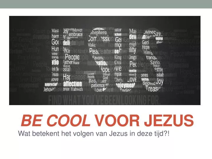 be cool voor jezus