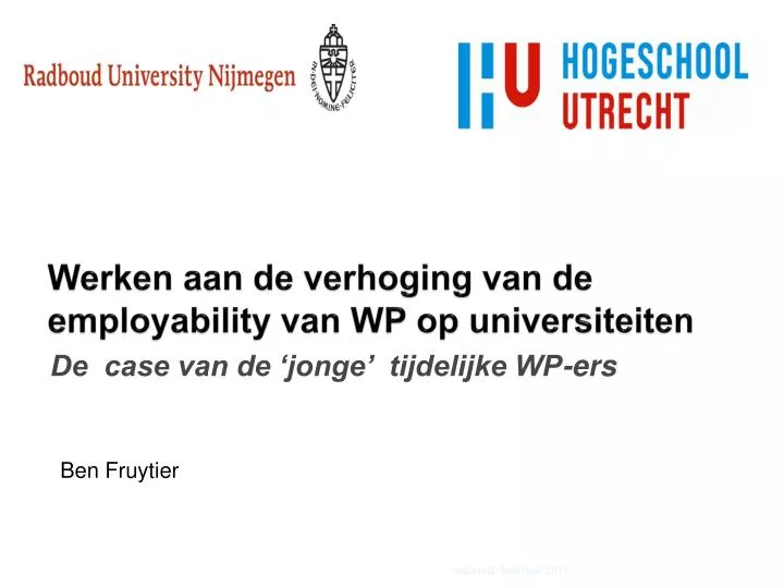 werken aan de verhoging van de employability van wp op universiteiten