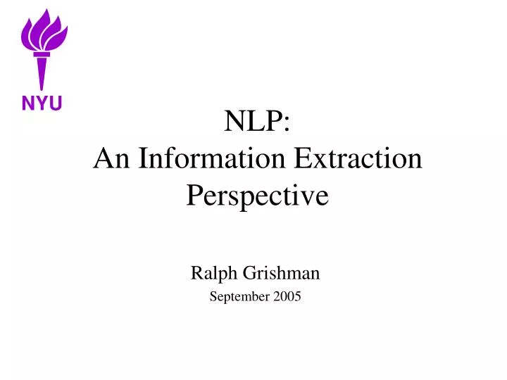 nlp an information extraction perspective