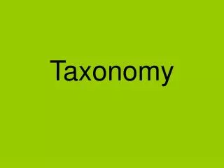 Taxonomy