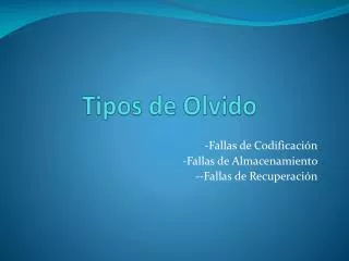 tipos de olvido