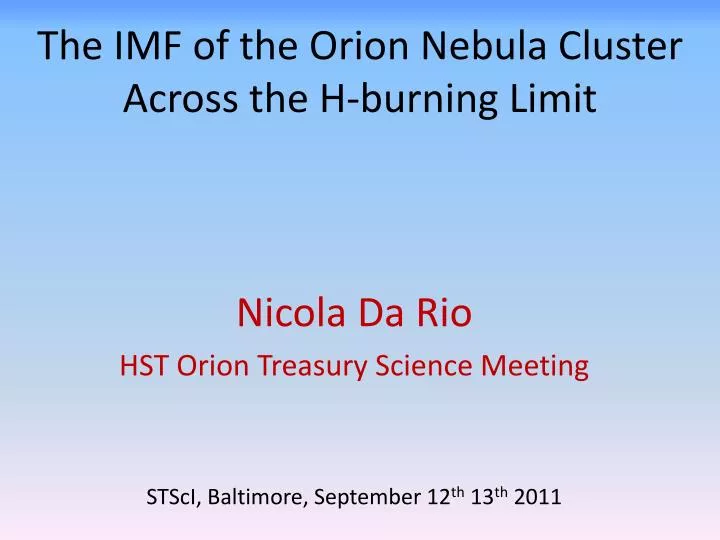 the imf of the orion nebula cluster across the h burning limit