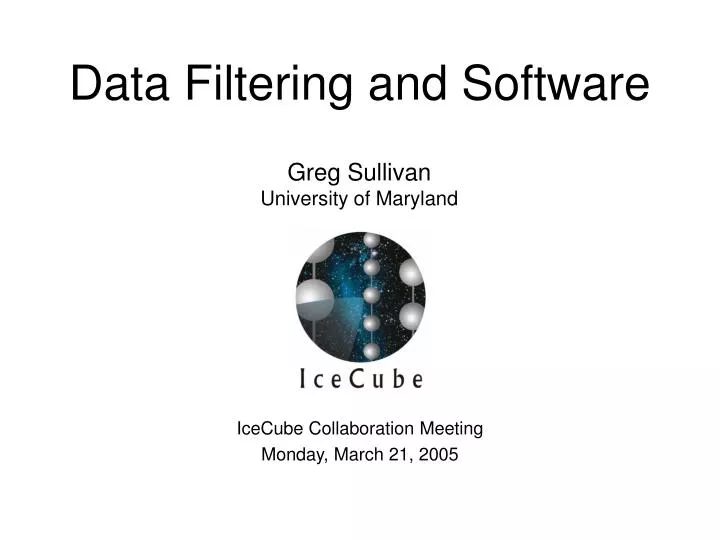 data filtering and software