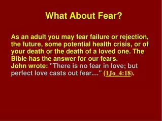What About Fear?
