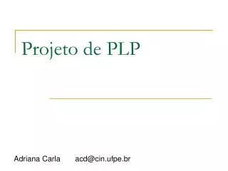 projeto de plp
