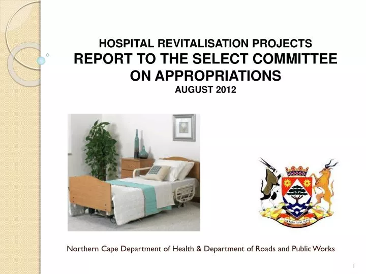 hospital revitalisation projects report to the select committee on appropriations august 2012