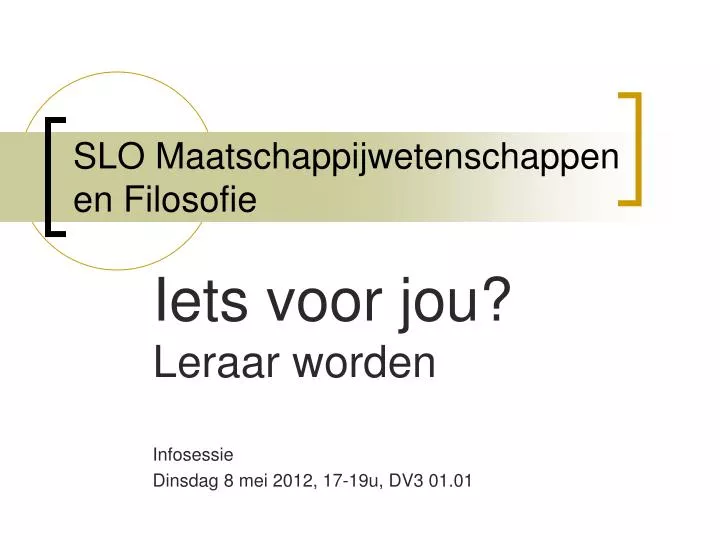 slo maatschappijwetenschappen en filosofie