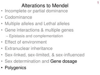Alterations to Mendel