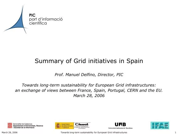 summary of grid initiatives in spain