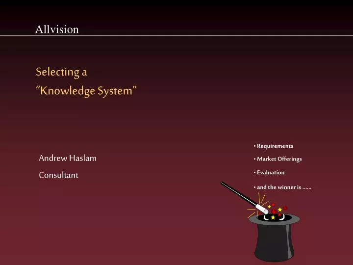 selecting a knowledge system