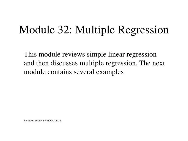 module 32 multiple regression