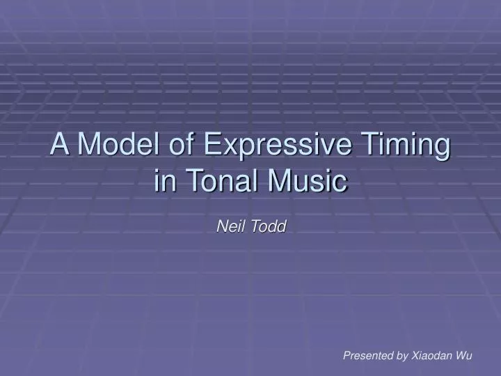 a model of expressive timing in tonal music