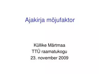ajakirja m jufaktor