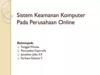 sistem keamanan komputer pada perusahaan online