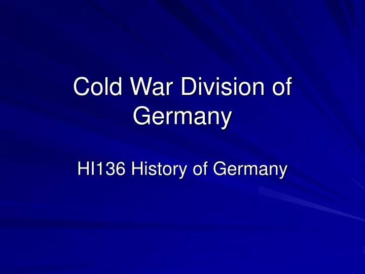 cold war division of germany