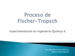 proceso de fischer tropsch