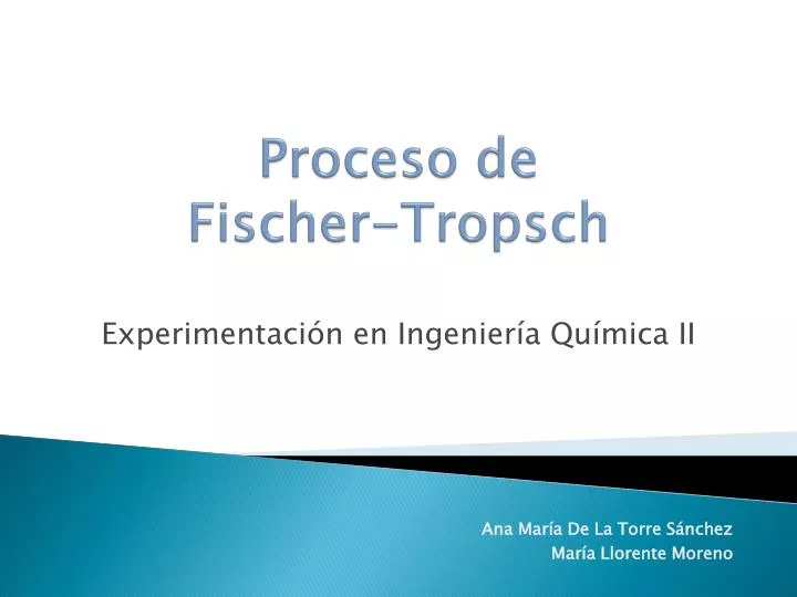 proceso de fischer tropsch