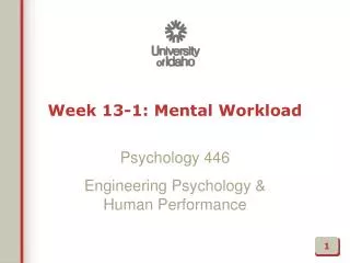 Week 13-1: Mental Workload