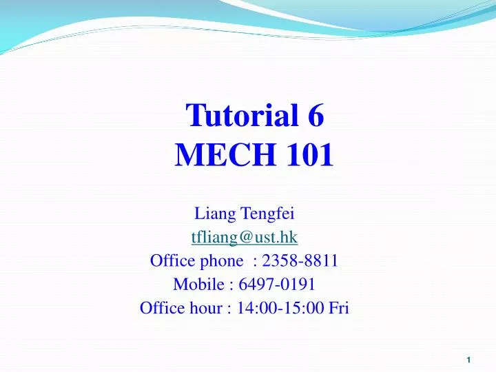 tutorial 6 mech 101