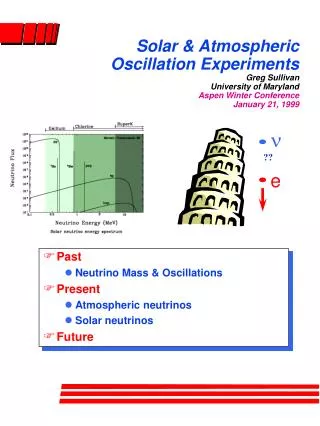 Past Neutrino Mass &amp; Oscillations Present Atmospheric neutrinos Solar neutrinos Future