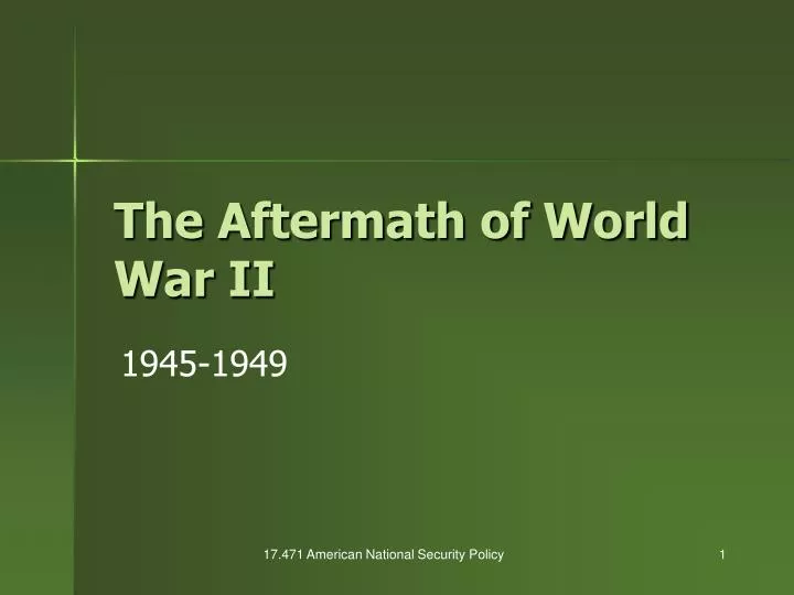 the aftermath of world war ii