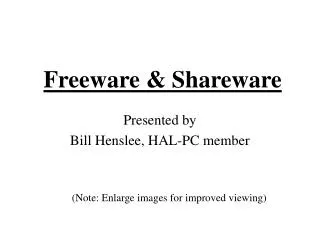 Freeware &amp; Shareware