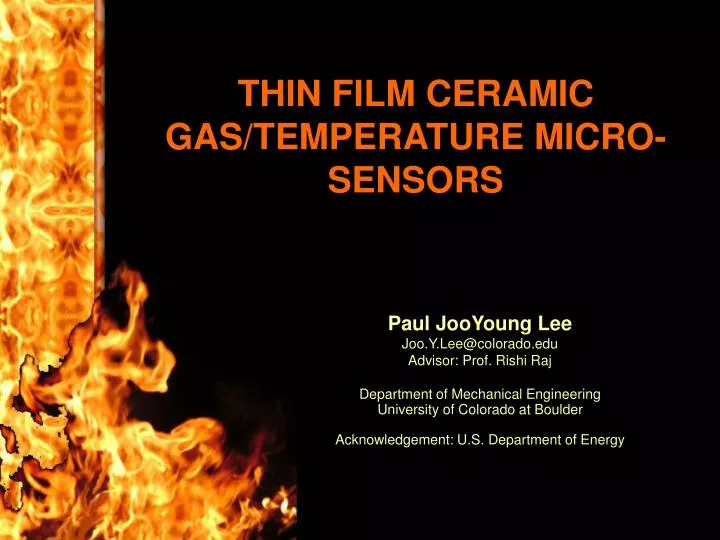 thin film ceramic gas temperature micro sensors