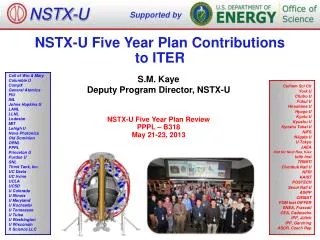 NSTX-U Five Year Plan Contributions to ITER