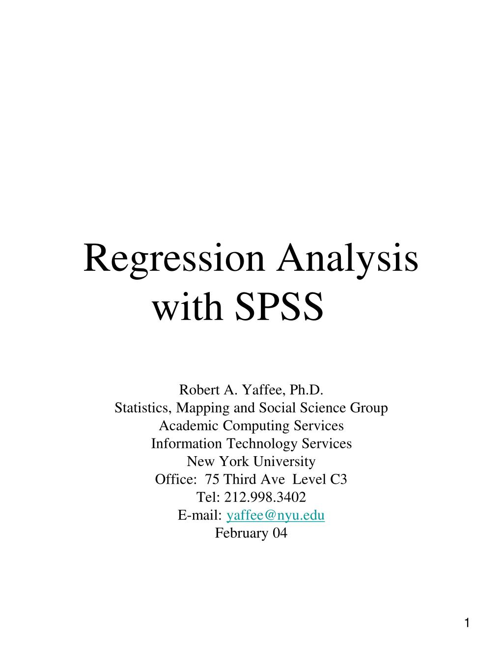 PPT - Regression Analysis with SPSS PowerPoint Presentation, free ...