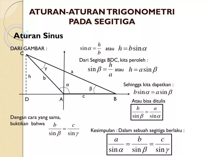 aturan aturan trigonometri pada segitiga