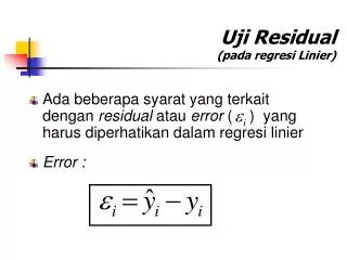 uji residual pada regresi linier