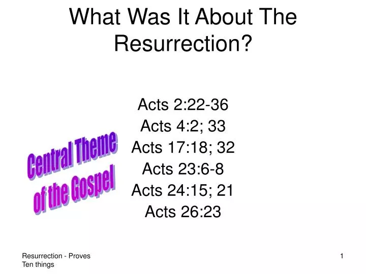 what was it about the resurrection