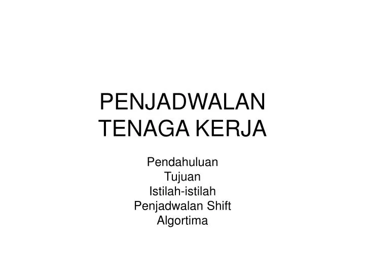 penjadwalan tenaga kerja