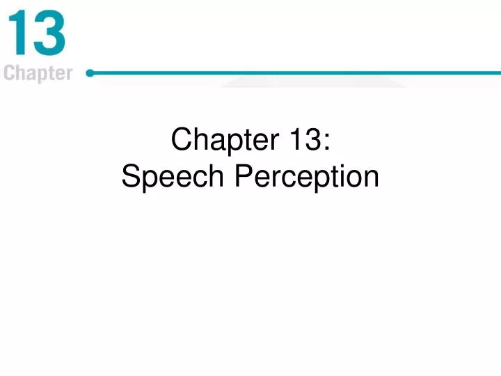 chapter 13 speech perception