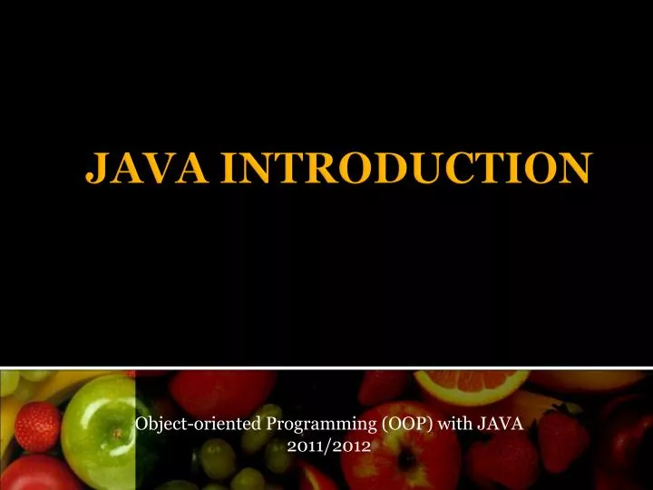 object oriented programming oop with java 2011 2012