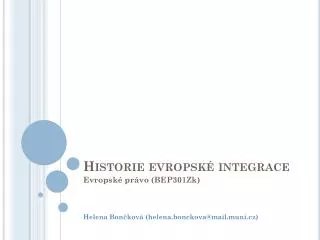 historie evropsk integrace