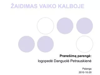 aidimas vaiko kalboje