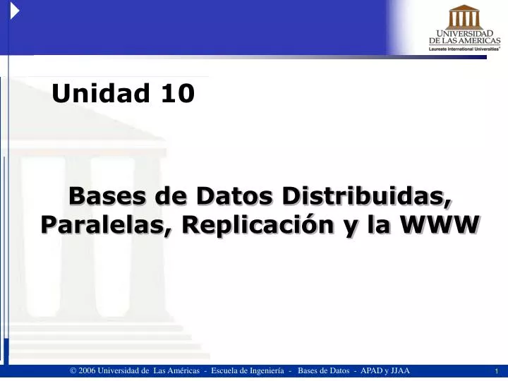 bases de datos distribuidas paralelas replicaci n y la www