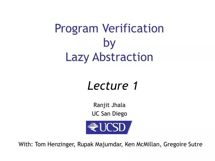program verification by lazy abstraction