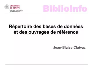 r pertoire des bases de donn es et des ouvrages de r f rence