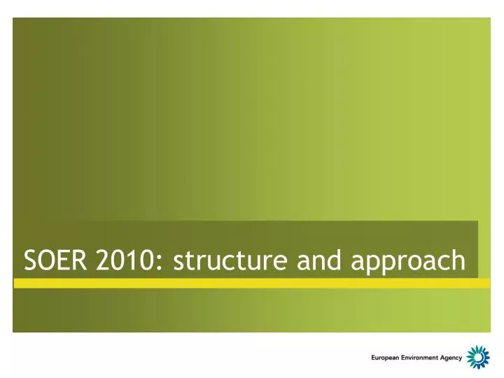 soer 2010 structure and approach